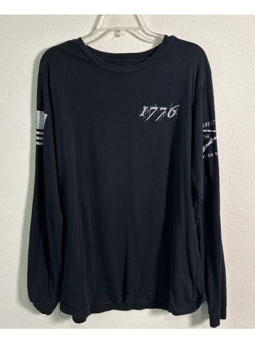 Grunt Style Men’s Large Long Sleeve 1776 Flag Shirt Double Sided Patriotic